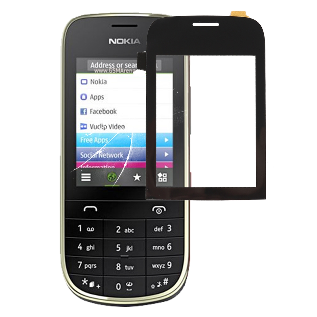 Сенсорная панель для Nokia Asha 202 (черный)