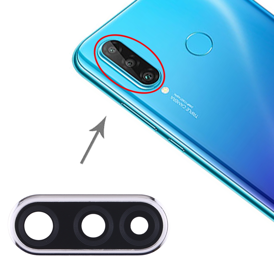 Объектив камеры Крышка для Huawei P30 Lite (24MP) (серебро)