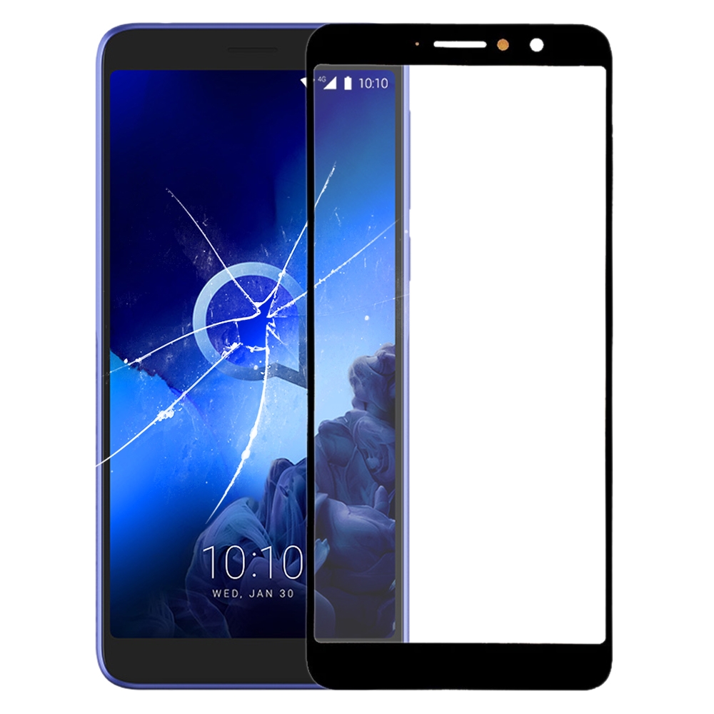 Стеклянный объектив переднего экрана для Alcatel 1x (2019) 5008T 5008D  5008Y (черный)