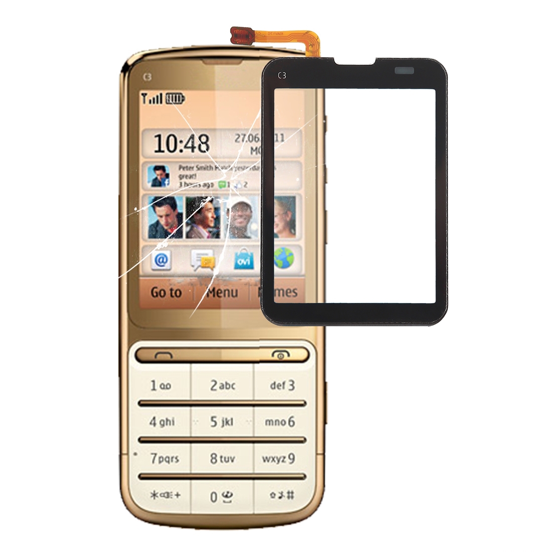 Сенсорная панель для Nokia C3-01 (черный)