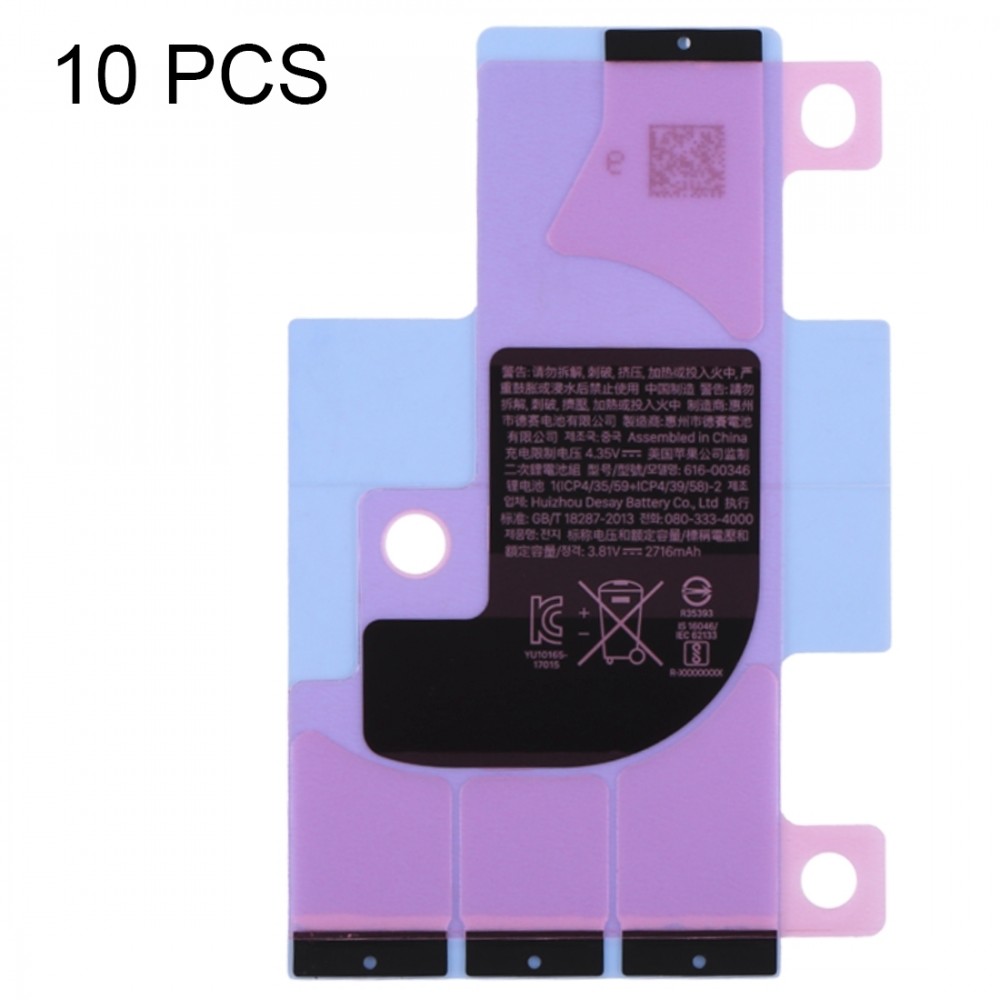 10 PCS Battery Adhesive Tape Stickers for iPhone XS