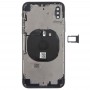 Batteri Back Cover Assembly med sidoknappar och trådlös Laddningsmodul och volymknapp Flex Cable & Card Fack för iPhone X (Svart)