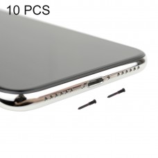 10 PCS de carga Tornillos de puerto para iPhone X (negro)