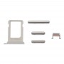 Kortfack + Volymkontrollknapp + Strömbrytare + Mute Switch Vibratornyckel för iPhone X (Silver)