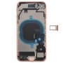 Батарея задней стороны обложки с боковыми клавишами и Вибратор и динамиком и Кнопка питания + Кнопка громкости Flex кабель и карты лоток для iPhone 8 (розовое золото)