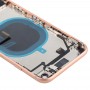 Volver conjunto de la cubierta de la batería con el lado Keys & vibrador y altavoz ruidoso & Power Botón + Botón de volumen Cable de la flexión y la bandeja de tarjeta para el iPhone 8 (de oro rosa)