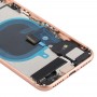 Volver conjunto de la cubierta de la batería con el lado Keys & vibrador y altavoz ruidoso & Power Botón + Botón de volumen Cable de la flexión y la bandeja de tarjeta para el iPhone 8 (de oro rosa)