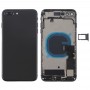 Batteribackskydd med sidoknappar och vibrator och högtalare och strömbrytare + volymknapp FLEX-kabel och kortfack för iPhone 8 plus (svart)