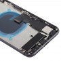 סוללה חזרה עצרת כיסוי עם סייד מפתחות & ויברטור & Loud רמקול & Power Button + לחצן Volume Flex Cable & כרטיס מגש עבור iPhone 8 פלוס (שחור)