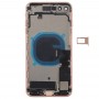 Batteribackskydd med sidoknappar och vibrator och högtalare och strömbrytare + volymknapp FLEX-kabel och kortfack för iPhone 8 Plus (Rose Gold)