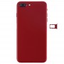 Battery Back Cover Assembly with Side Keys & Vibrator & Loud Speaker & Power Button + Volume Button Flex Cable & Card Tray for iPhone 8 Plus(Red)