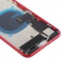 Battery Back Cover Assembly z bocznym kluczy & wibrator i Głośniki & Power Przycisk + Przycisk Volume Flex Cable & Tray Card for iPhone 8 plus (czerwony)