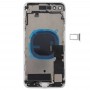 Batteribackskydd med sidoknappar och vibrator och högtalare och strömbrytare + volymknapp FLEX-kabel och kortfack för iPhone 8 plus (silver)
