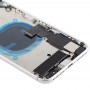 Batteribackskydd med sidoknappar och vibrator och högtalare och strömbrytare + volymknapp FLEX-kabel och kortfack för iPhone 8 plus (silver)
