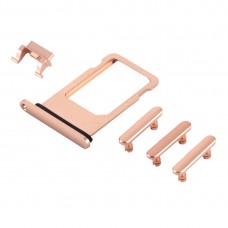 Card Tray + Volume Control Key + Power Button + Mute Switch Vibrator Key for iPhone 8 Plus(Gold) 