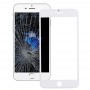 2 en 1 pour iPhone 7 (verre écran original avant extérieur Objectif + Cadre Original) (Blanc)