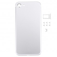5 en 1 para iPhone 7 (contraportada + bandeja de tarjeta + Volumen botón de la tecla Control + Power + Mute vibrador Key) Conjunto de cubierta de vivienda completo (Plata)