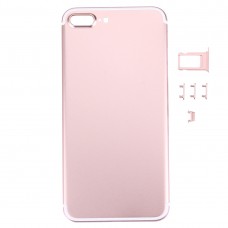 5 en 1 pour iPhone 7 Plus (couverture arrière + Bac + Carte Contrôle du volume Touche + Bouton d'alimentation + Commutateur Mute Vibrator Key) la pleine Assemblée couvercle du boîtier (or rose)