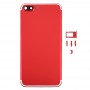 6 in 1 iPhone 7 pluss (tagakaane (kaamera objektiiviga) + kaardisalve + helitugevusklahv + toitenupp + vaigistamise lüliti vibraatori klahv + märk) täieliku komplekti korpuse kate (punane + valge)