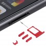 6 in 1 az iPhone 7 Plus (hátsó fedél (kamera lencsével) + kártya tálca + térfogat szabályozó gomb + POWER gomb + Néma kapcsoló vibrátor gomb + jel) teljes összeszerelési ház fedele (piros + fehér)