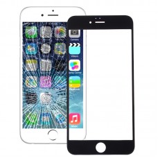 Pantalla frontal lente de cristal externa para iPhone 6s y 6 (Negro) 