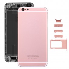 5 1 iPhone 6s Plus (Back Cover + kaardi alus + Volume Control Key + Toitelüliti + Mute Switch vibraator Key) Full korpuse kaas (Rose Gold)