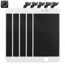 5 PCS液晶屏和数字转换器的完整装配有前置摄像头的iPhone 6S加（白色） 