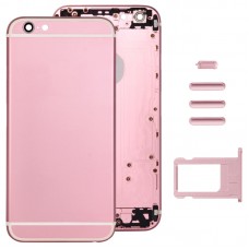 5 in 1 for iPhone 6 (Back Cover + Card Tray + Volume Control Key + Power Button + Mute Switch Vibrator Key) Full Assembly Housing Cover(Pink 
