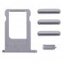 5 w 1 dla iPhone 6 (Back Cover Tray + Karta + Volume przycisku sterowania Przycisk Mute + Power + Przełącznik Wibrator klucz) Pełna Zespół pokrywy obudowy (szary)