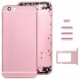 Montaje completo de la cubierta para el iPhone 6, que incluyen de nuevo la cubierta y la bandeja de tarjeta y clave de control de volumen y botón de silencio y del interruptor vibrador de claves (rosa) Potencia