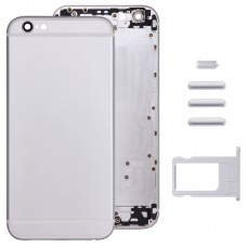 სრული ასამბლეის საბინაო საფარის for iPhone 6, მათ უკან საფარის & Card Tray & Volume Control Key & Power Button & მუნჯი შეცვლა ვიბროზარი Key (Silver)