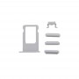 6 w 1 dla iPhone 6 (Back Cover Tray + Karta + głośności Przycisk sterowania Przycisk Mute + Power + Przełącznik Wibrator Key znak +) Pełna Zespół pokrywy obudowy (srebrny)