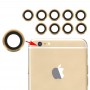 10 pares para el iPhone 6 y 6s lente de la cámara trasera con bisel (oro)
