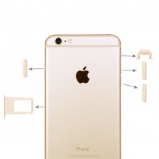 4 1 iPhone 6 Plus (kaardi alus + Volume Control Key + Toitelüliti + Mute Switch vibraator Key) (Gold)