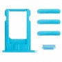 Повне зібрання Кришка корпусу для iPhone 6 Plus, в тому числі і задня кришка лотка карти і клавіші регулювання гучності управління і Кнопка живлення і відключення звуку Вибратор Key (синій)