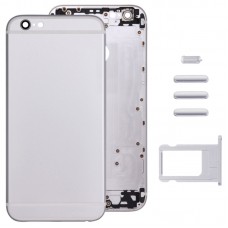 La cubierta de la asamblea completa para el iPhone 6 Plus, que incluyen de nuevo la cubierta y la bandeja de tarjeta y clave de control de volumen y botón de silencio y del interruptor de alimentación Vibrador Tecla (plata)
