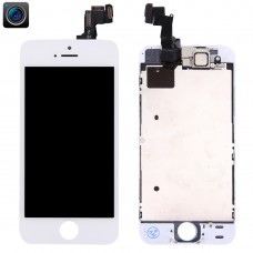 LCD-skärm och digitizer Fullständig montering med framkamera för iPhone 5S (vit)
