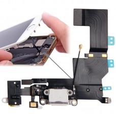 Original Version Tail Connector Charger Flex Cable + Headphone Audio Jack Ribbon Flex Cable for iPhone 5S(White) 