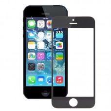Front Screen Outer стъклени лещи (черен) за iPhone 5S