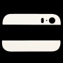 2 ב 1 עבור iPhone 5S Ultra Slim מקורי (לחצן + למעלה) חלקי חילוף זכוכית (לבן)