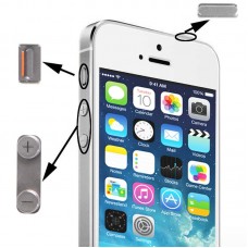 3 в 1 за iPhone 5S (Original Mute + Original Сила + Original том) Бутон Kit, Алуминиеви Материал (Silver)