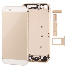 Full Housing Alloy  Back Cover with Mute Button + Power Button + Volume Button + Nano SIM Card Tray for iPhone 5S (Light Gold) 