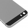 Plein boîtier en alliage couverture arrière avec Bouton Mute + Bouton d'alimentation + Bouton Volume + Nano Carte SIM Plateau pour iPhone 5s (Gris)