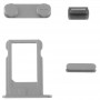 iPhone 5Sのためのミュートボタン+電源ボタン+音量ボタン+ナノSIMカードトレイ（グレー）付きフルハウジング合金裏表紙