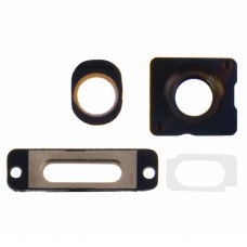 4 en 1 pour iPhone 5S (Caméra verre externe Lens + Caméra + bague de l'objectif Port de charge Anneau + casque Jack Ring) Kit de réparation partie (Gold)