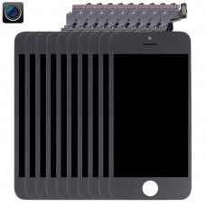 10 PCS Digitizer Assembly (Camera + LCD + ramka + panel dotykowy) dla iPhone 5C (czarny)