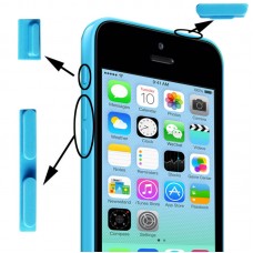 3 in 1 (Mute Button + Power Button + Volume Button) for iPhone 5C, Blue 