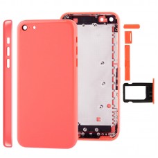 Full Housing  Chassis / Back Cover with Mounting Plate & Mute Button + Power Button + Volume Button + Nano SIM Card Tray for iPhone 5C(Pink) 