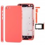 Chassis de boîtier complet / couvercle arrière avec plaque de montage et bouton de sourdine + bouton d'alimentation + bouton de volume + Nano SIM Plateau pour iPhone 5C (rose)