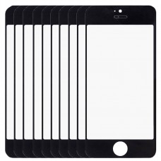 10 PCS para la pantalla del iPhone 5 y 5S Frente lente de cristal externa (negro)